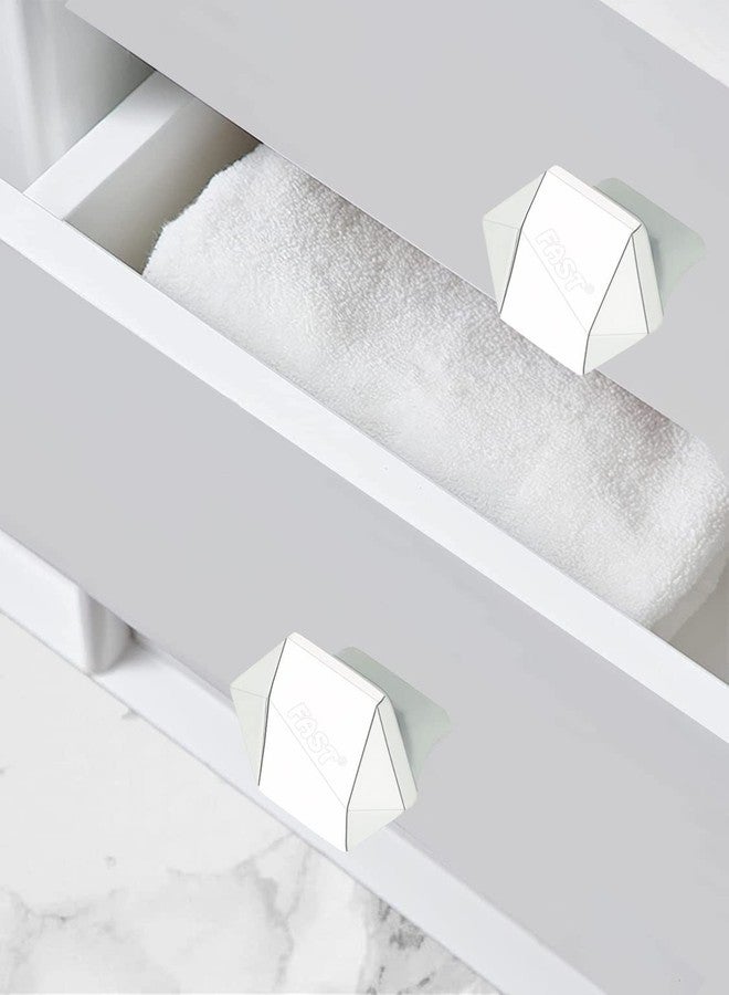 فاست مقبض سحب أبواب وأدراج من FAST KNOB02، ثماني الأضلاع، بألوان متنوعة، 4 قطع (أبيض) - Image 4